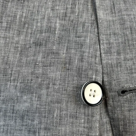 Corneliani ID Lightweight Unstructured 2 Button Blazer Linen Solid Gray 50/ 40R